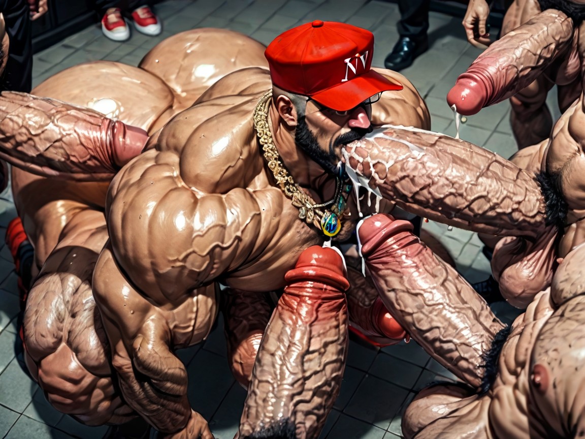 Thick Goatee, Double Penetration In Mouth, Triple Penetration In Ass AI Gay Porn
