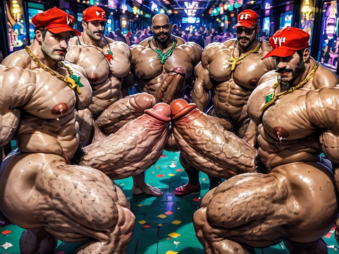 Squatting, Double Penetration, Thick Thighs AI Gay Porn