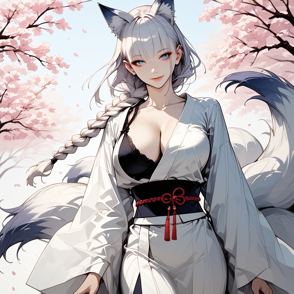 Bangs, White Petals In The Air, Velvet Skin Hentai AI Porn