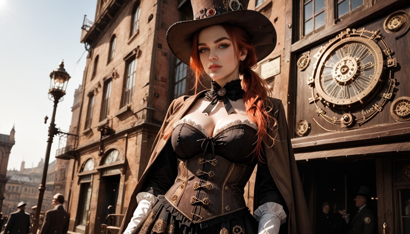 Rounded Breast, Wide Hat, Outside AI Porn