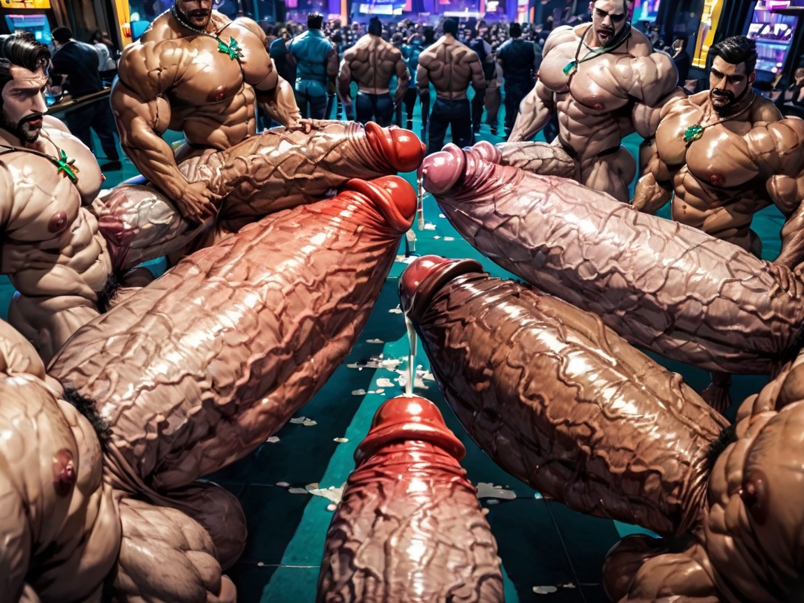 Extremely Large Ass, Focus Under Boob, Hyper Bulky Tanned Skin AI Gay Porn