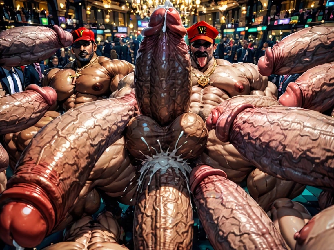 Sideburns, Hyper Bulky, Man Men Only AI Gay Porn