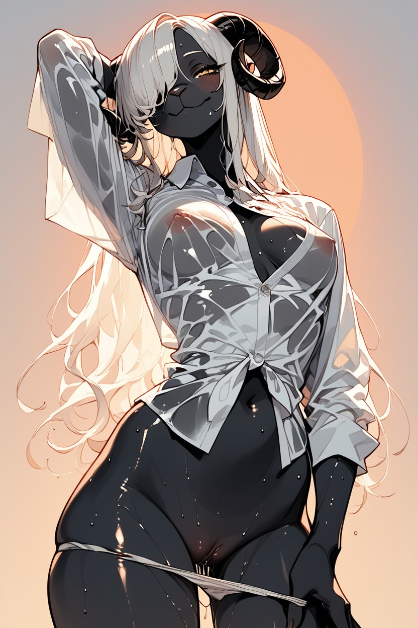 Half Closed Eyes, White Panties, Wavy Smile AI兽人黄片