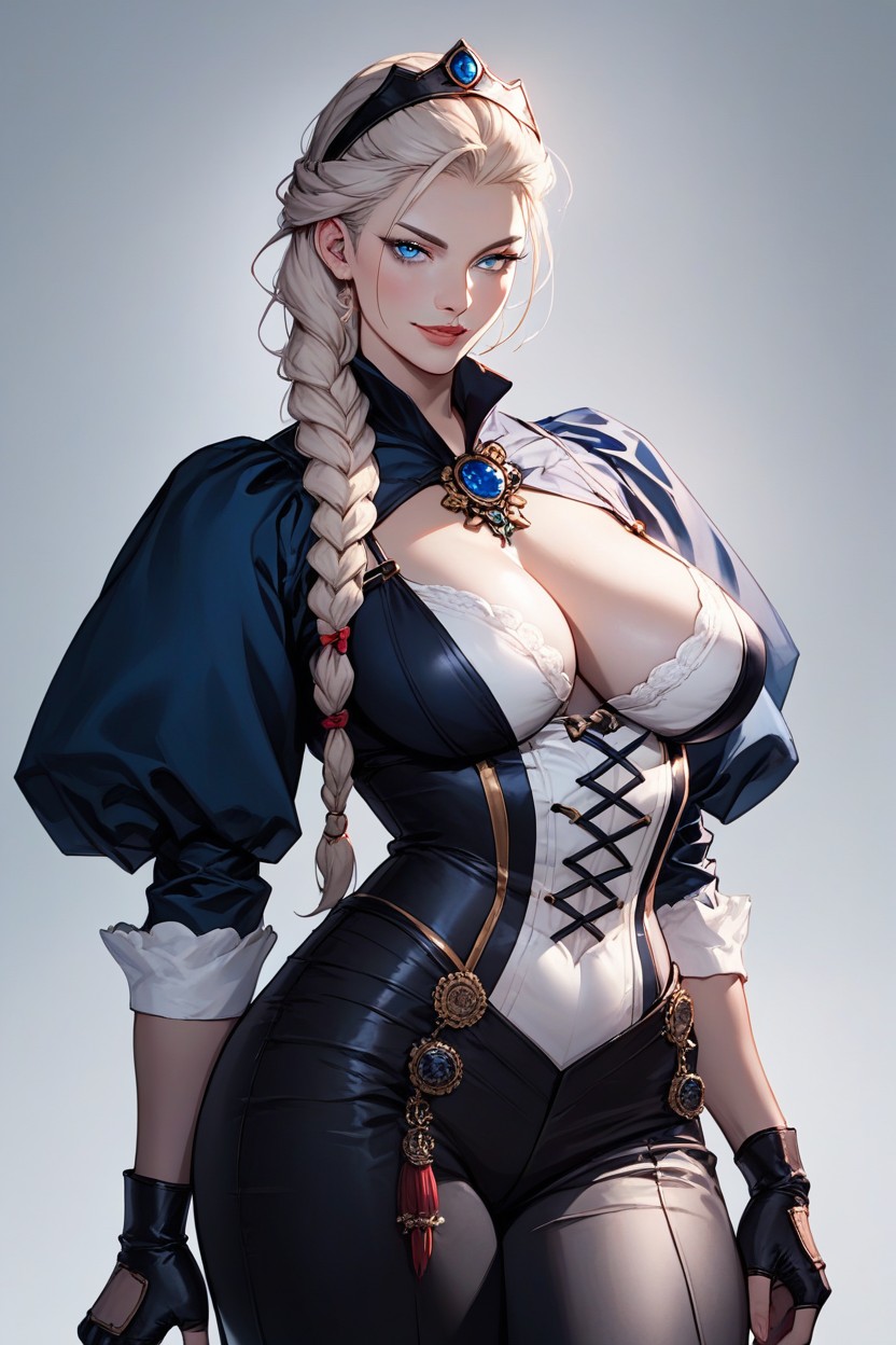 Elegant And Curvy Figure, Steampunk, Natural Breasts Hentai AI Porn
