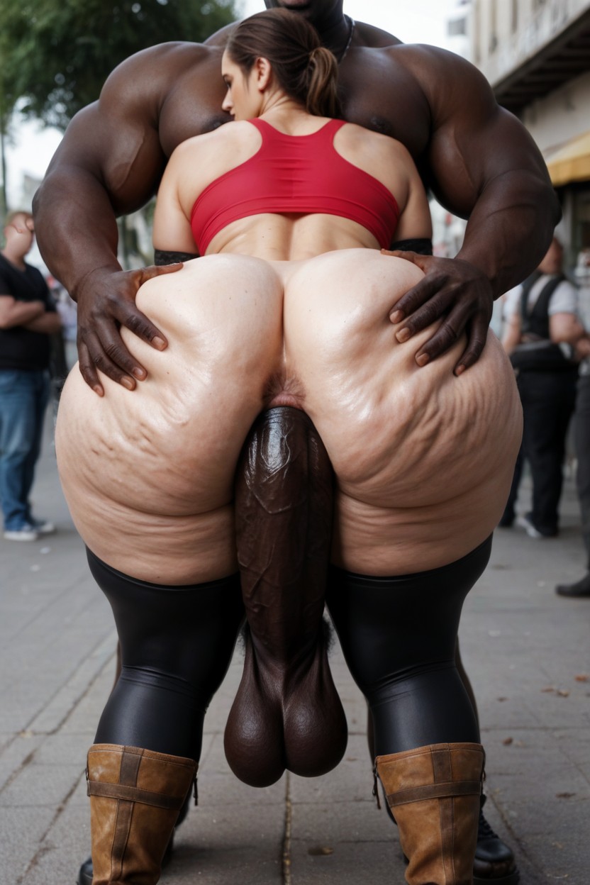 Hourglass Figure, Massive Ass, Interracial AI Porn