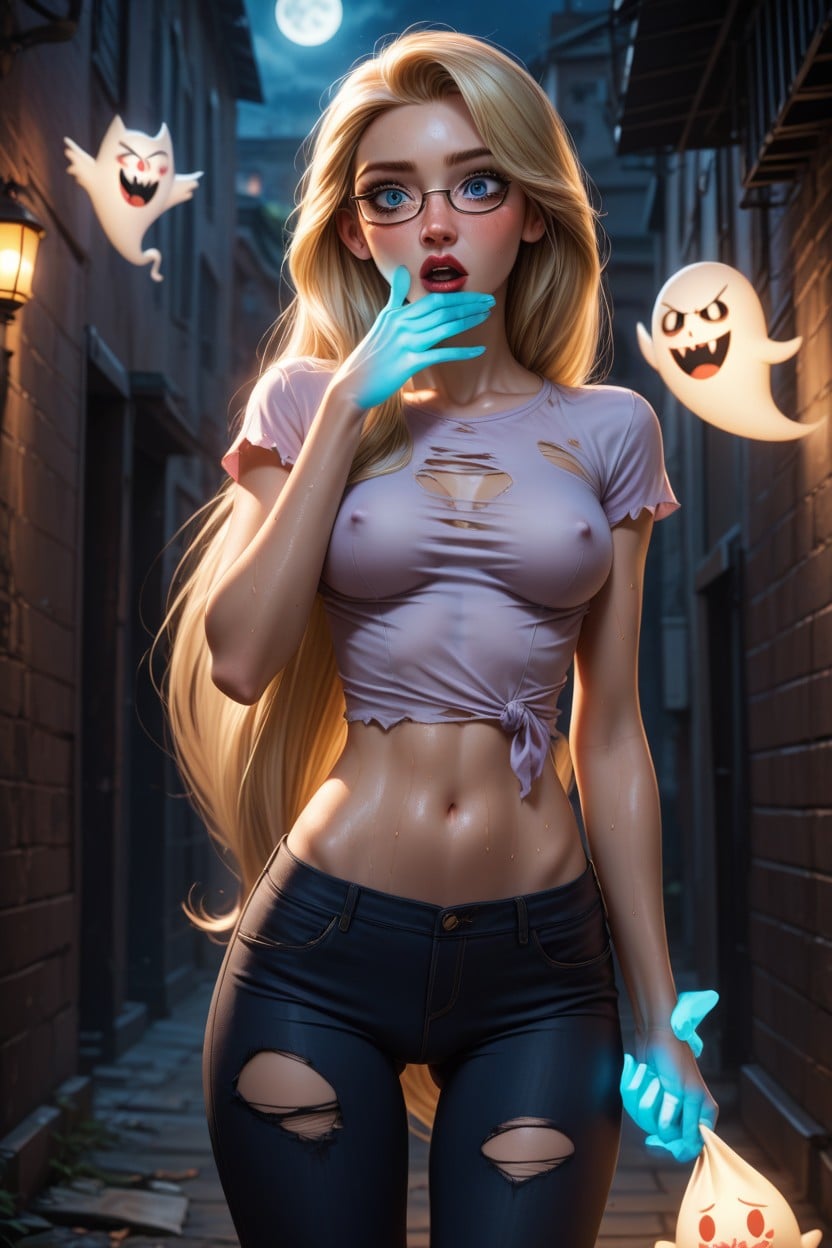 Ghost Hands Pulled Down Torn Pants, Rapunzel, 25+ Hentai AI Porn