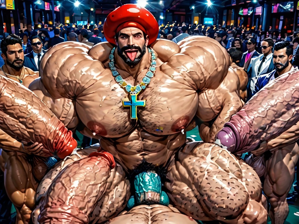 Front View, Squatting, Erect Penis AI Gay Porn
