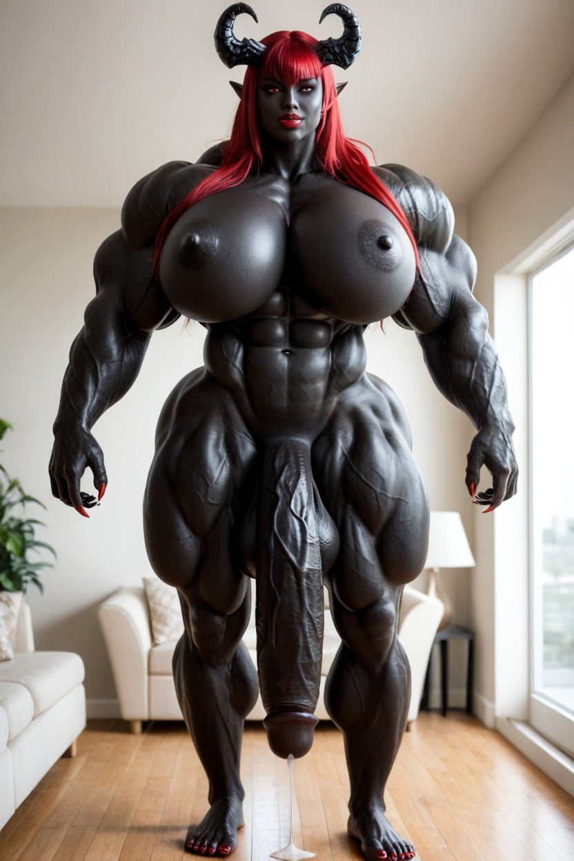 Gigantesque, Red Eyes, Gigantic Muscle Delts Porno IA transsexuelle
