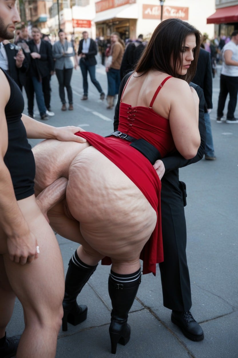 Huge Big Cock, Legs And Knees Together, Hands On Ass AI Porn