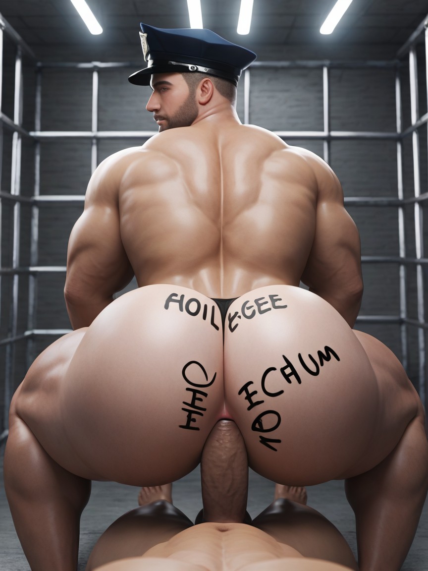 Muscular, Crowd, Masculine AI Gay Porn