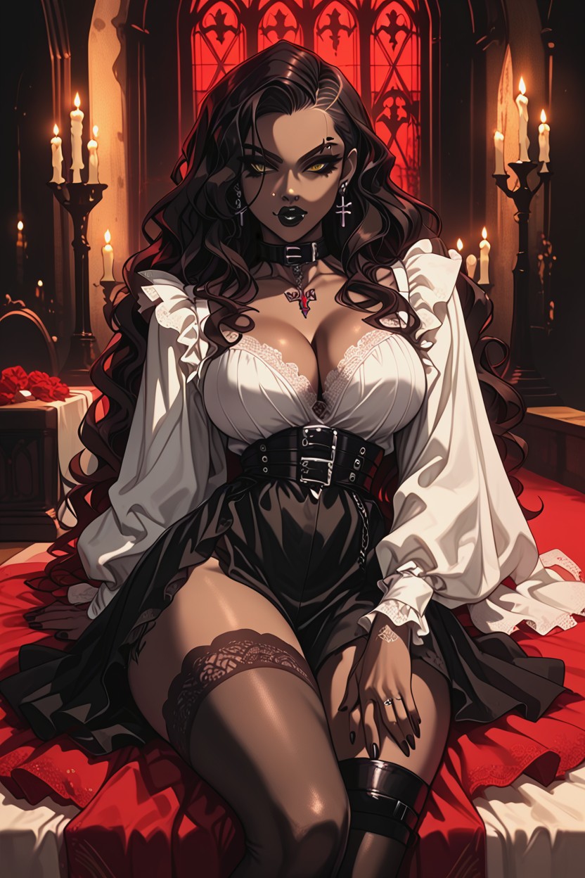 Dark Makeup, 18+, Large Breasts Hentai AI Porn