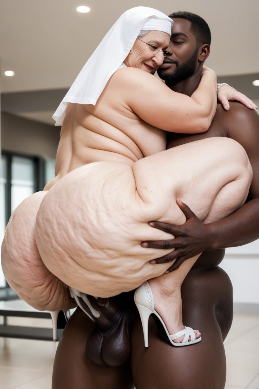 Cellulite Ass, Tall Mature, Extremely Large Ass AI Porn