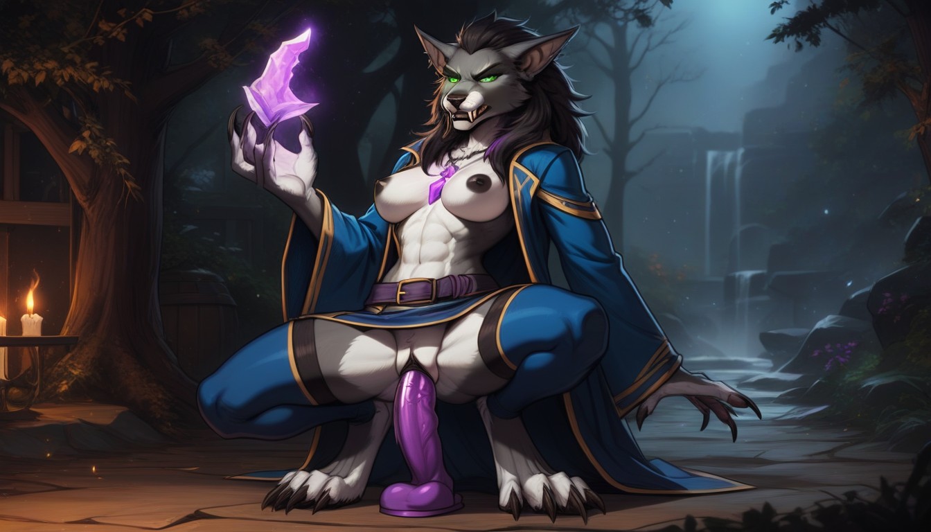 Medium Breast, Angry, Dildo Ride Furry AI Porn