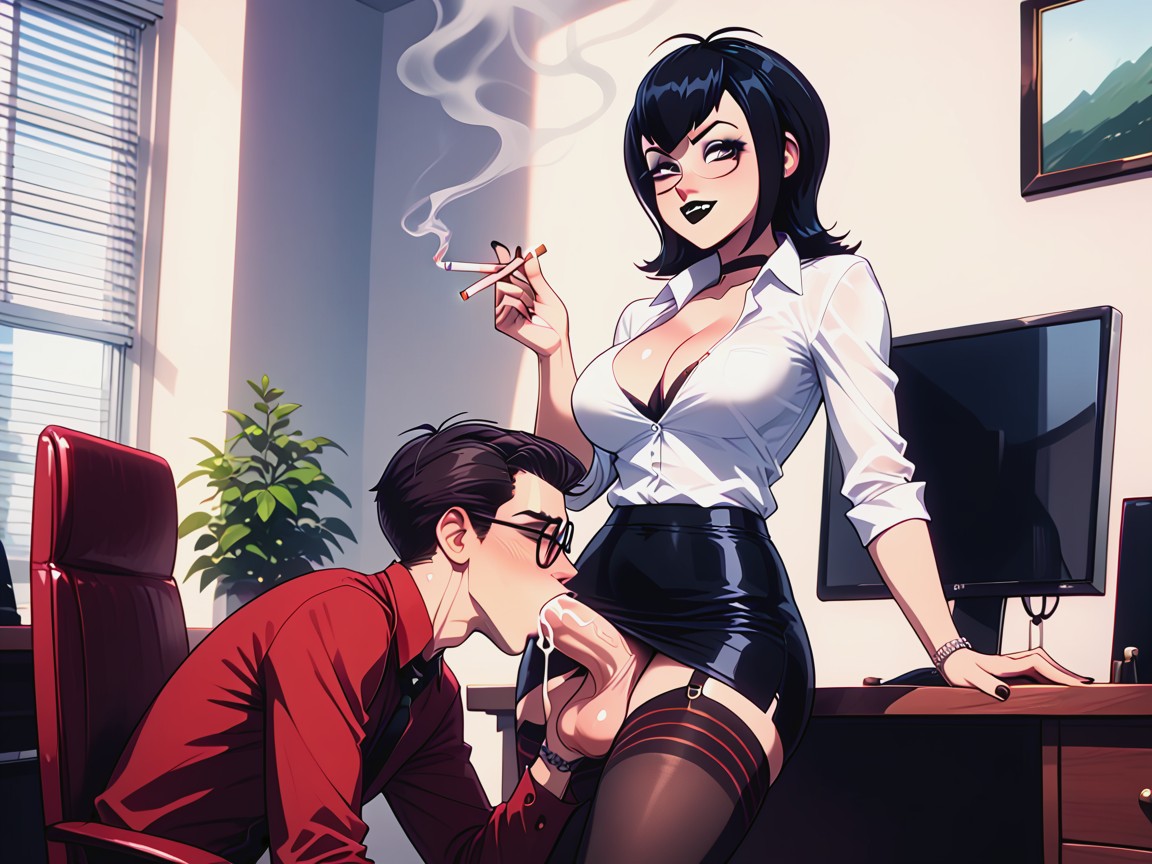 Extreme Face Fuck, Femdom, Office Pants Shemale AI Porn