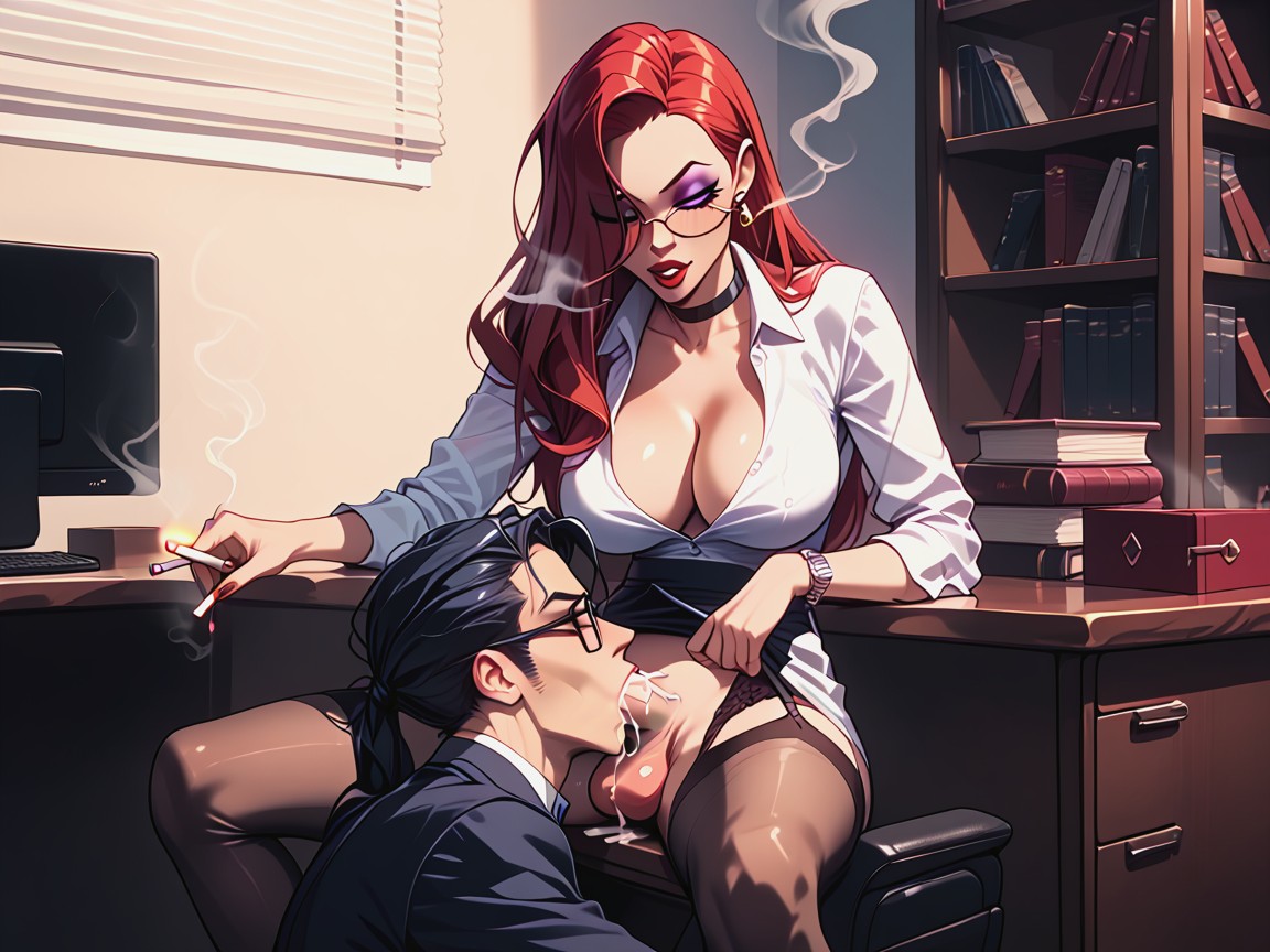 Futadom, Extreme Face Fuck, Office Shemale AI Porn