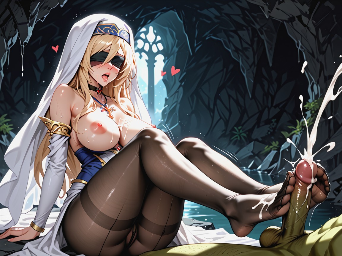 Night, Feet Visible, Full Pantyhose Legs Hentai AI Porn