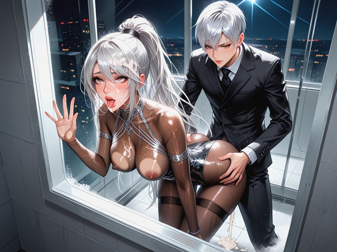 Detailed Face, 2 People, Seethrough Flesh Bodystocking Hentai AI Porn