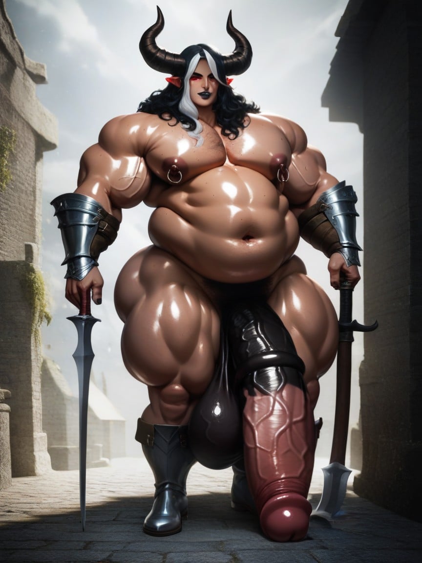 High Resolution, Hyper Saggy Pecs, Hairless Face AI Gay Porn
