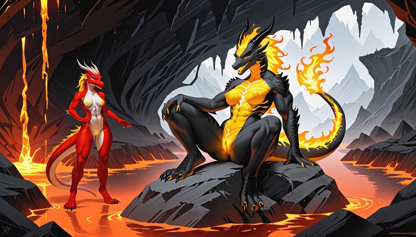 Dragon, Black Nails, Black Nails Фурри AI порно