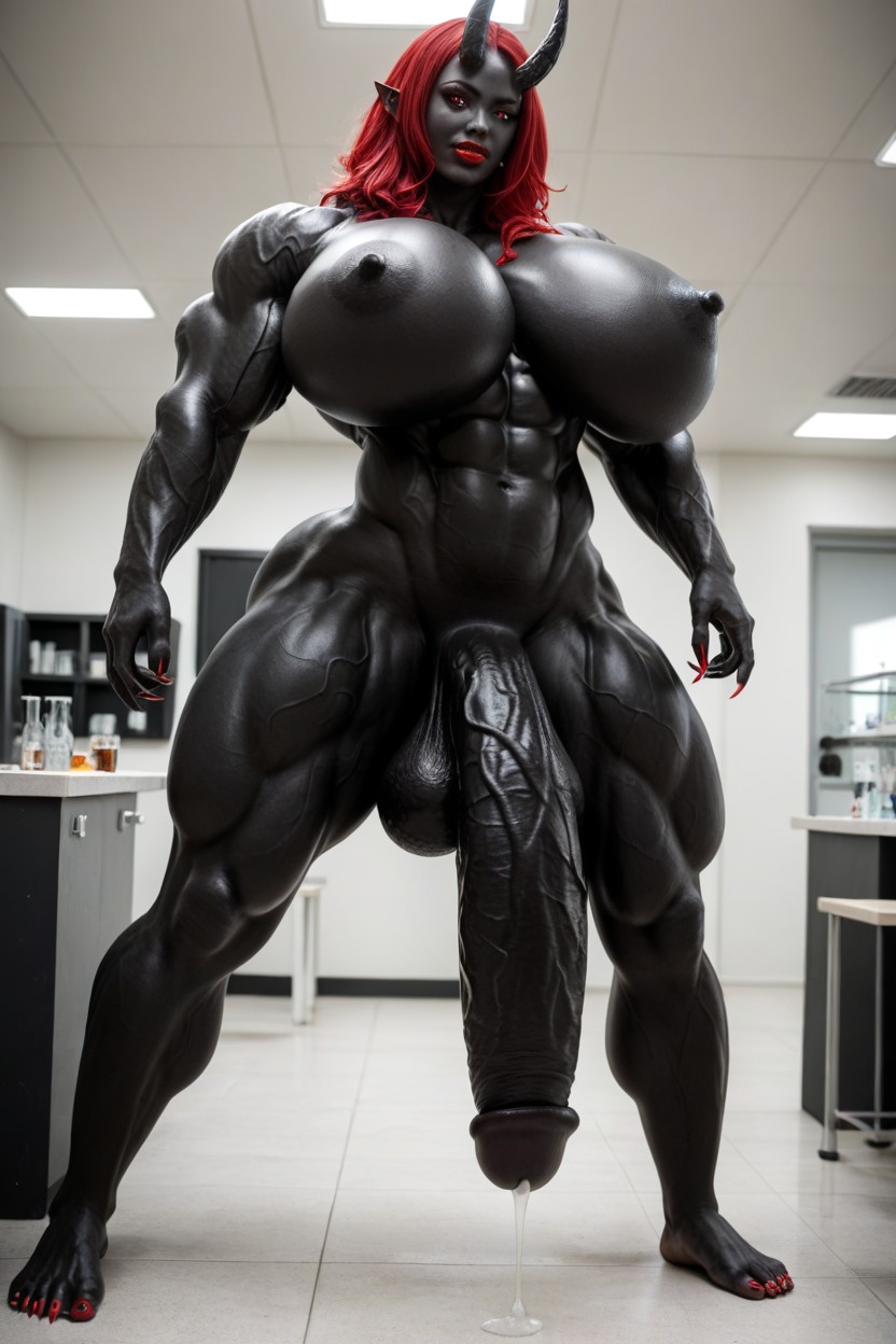 Corps Entier, Red Nail, Musclé Porno IA transsexuelle