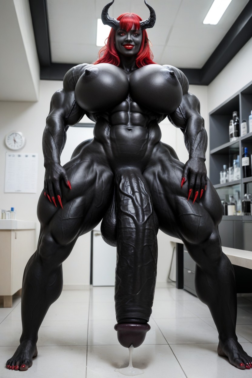 Hyper Black Cock Growth, She Venom, Seductive Pose Porno IA transsexuelle