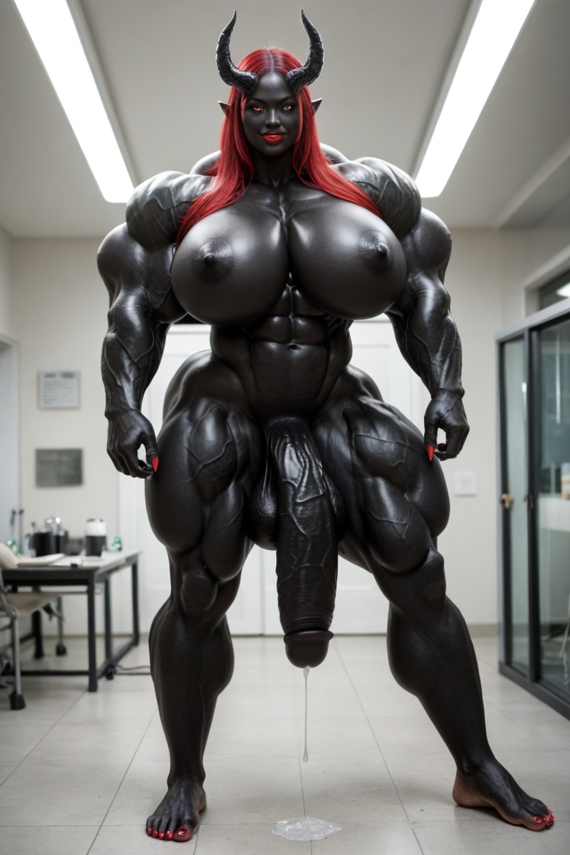 Gigantic Shoulders, Gigantic Veins All Over Her Body, Perfect Tits Porno IA transsexuelle