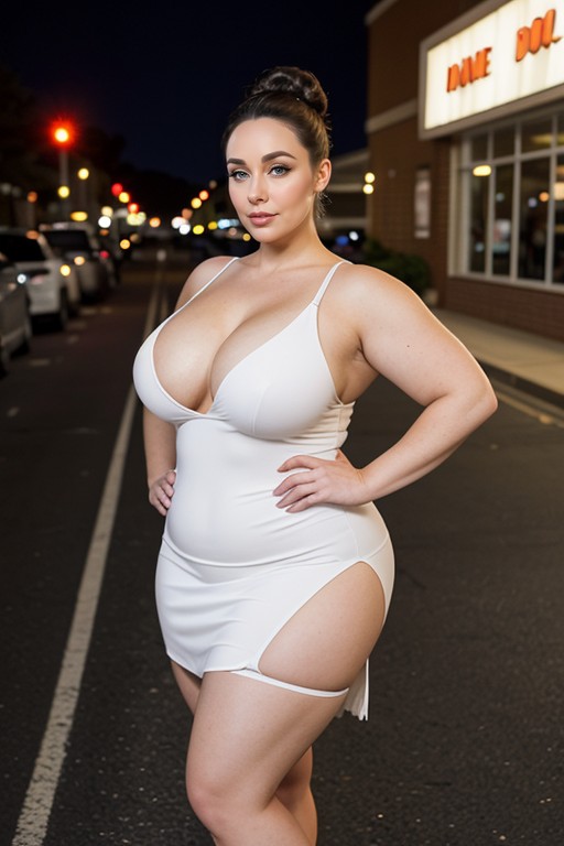 Big Forehead, Hair Bun, Wide Angle AI Porn