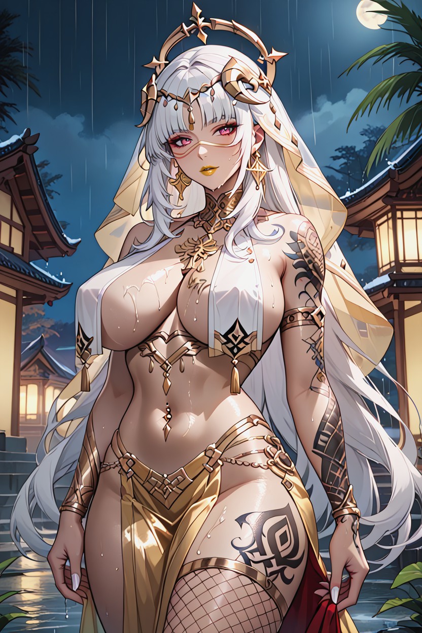 Covered In Tattoos, Night, Excessive Tattoos On Arms Hentai AI Porn