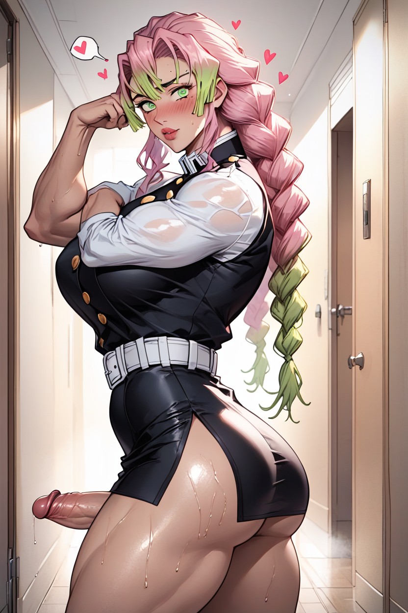 Flexing, Extremely Slutty, Blushing Shemale AI Porn