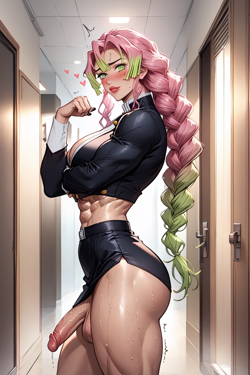 Flexing, Perfect Figure, Big Rounded Breasts Shemale AI Porn