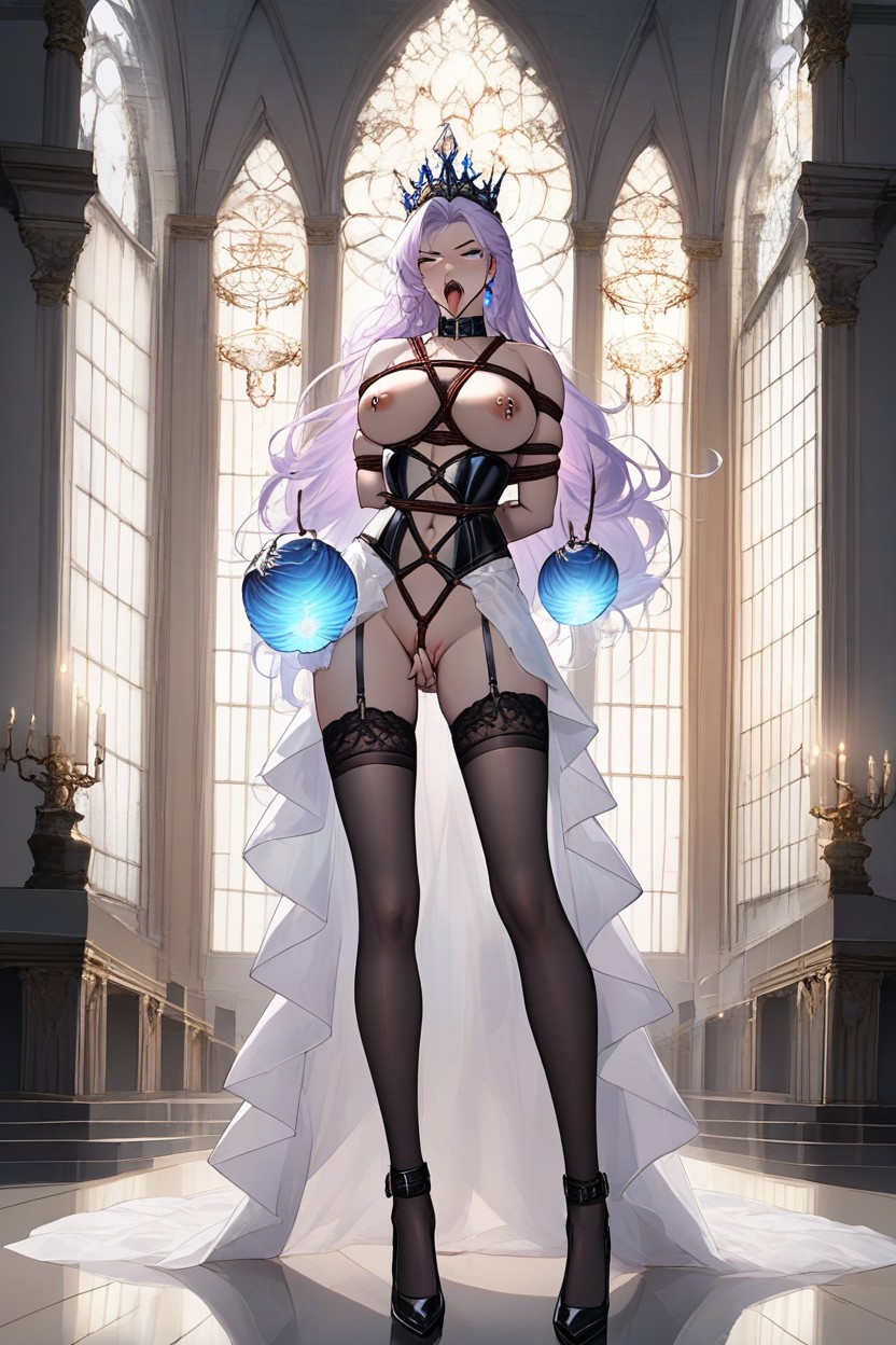 Standing In A Crown Like Mountaintop Castle Throne Room, Mistress, Bedroom Hentai AI Porn