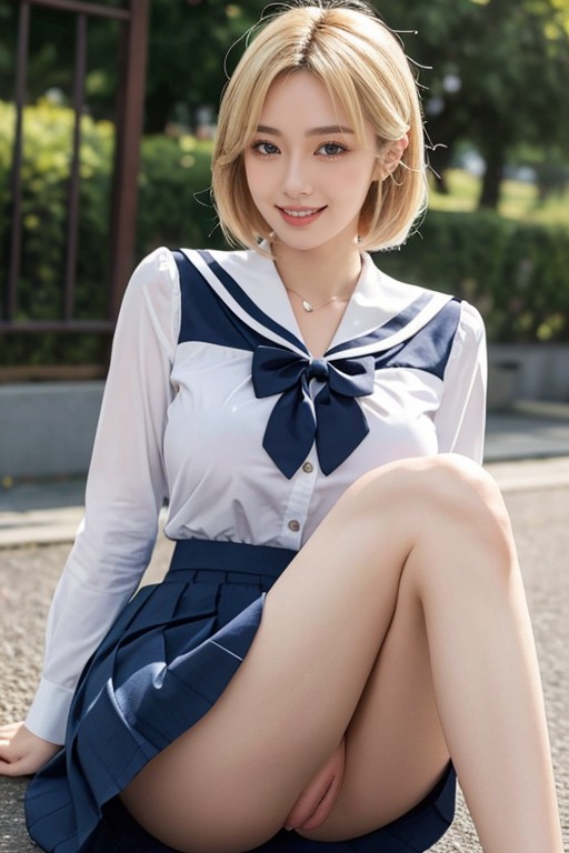 Sailor Collar, Penis In Pussy, Dark Blue Pleated Skirt アジアのAIポルノ