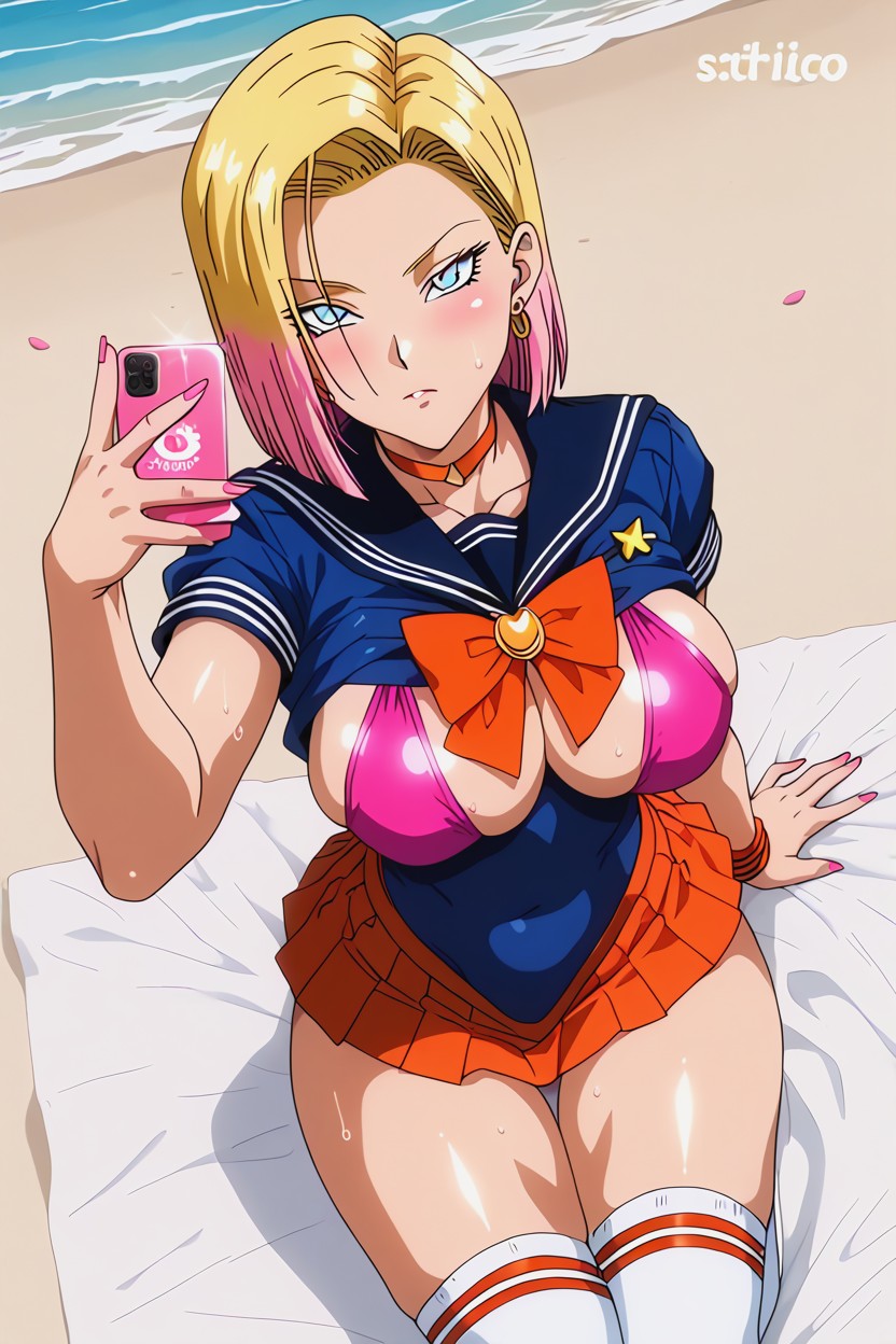High Resolution, Selfie, Plaid Laced Skirt Hentai AI Porn