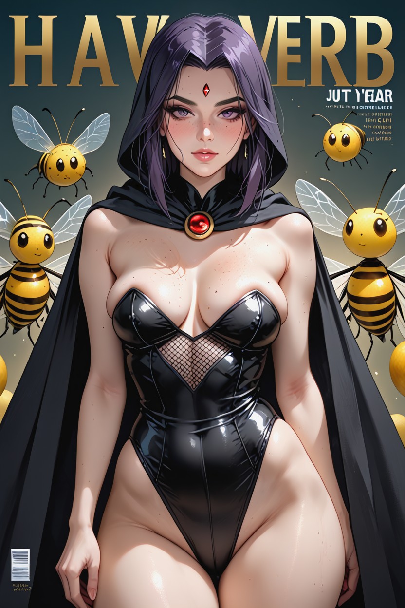Magazine Cover, Freckled Body, Englishs Title Text Everywhere AI Porn