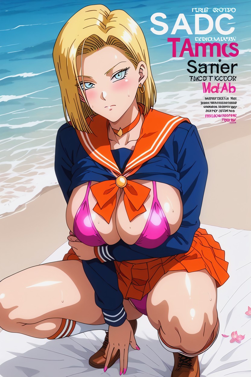 Clear Face, Looking At Viewer, Beach Umbrellas Hentai AI Porn