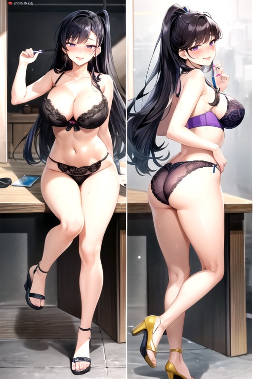 Sweaty, Purple Nails, Various Poses Hentai AI Porn