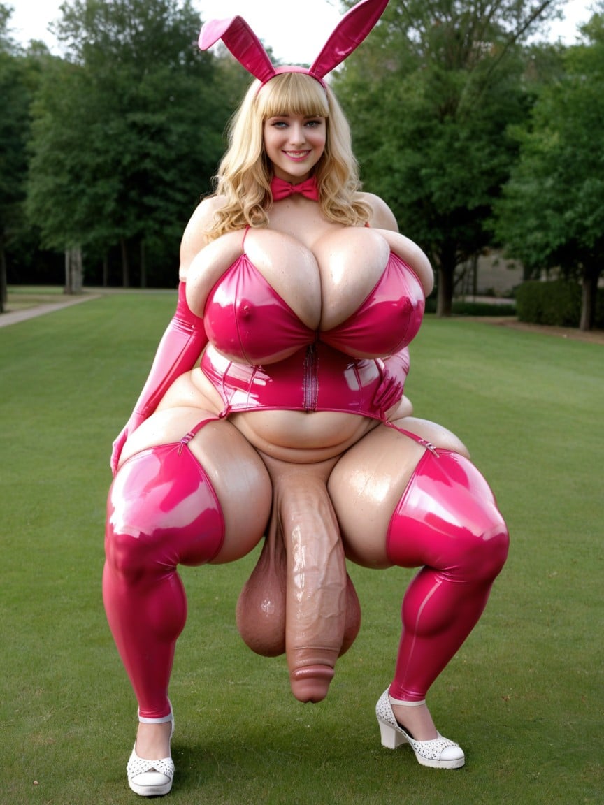 Corps Entier, Pink Latex Stockings, 18+ Porno IA transsexuelle