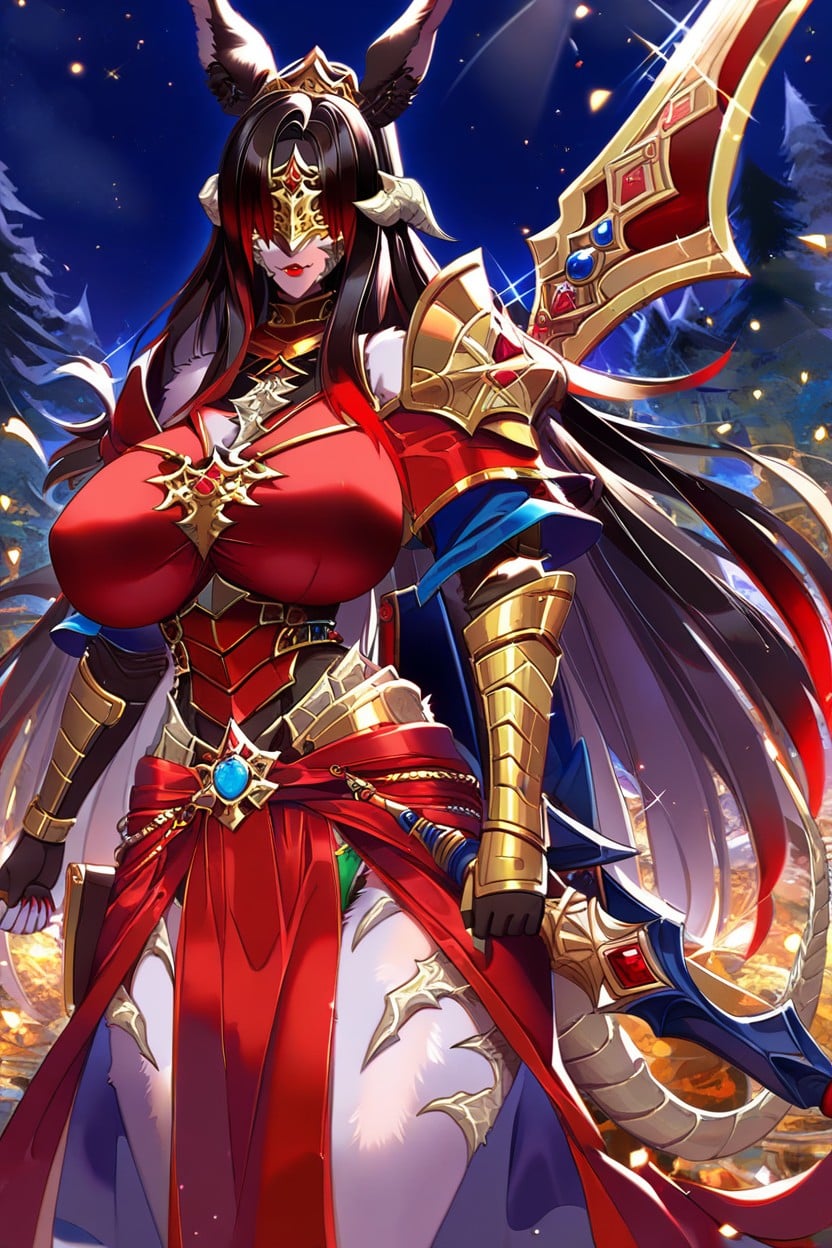 Dragon Wings, Off Shoulder, Big Fluffy Black Fox Tail Furry AI Porn