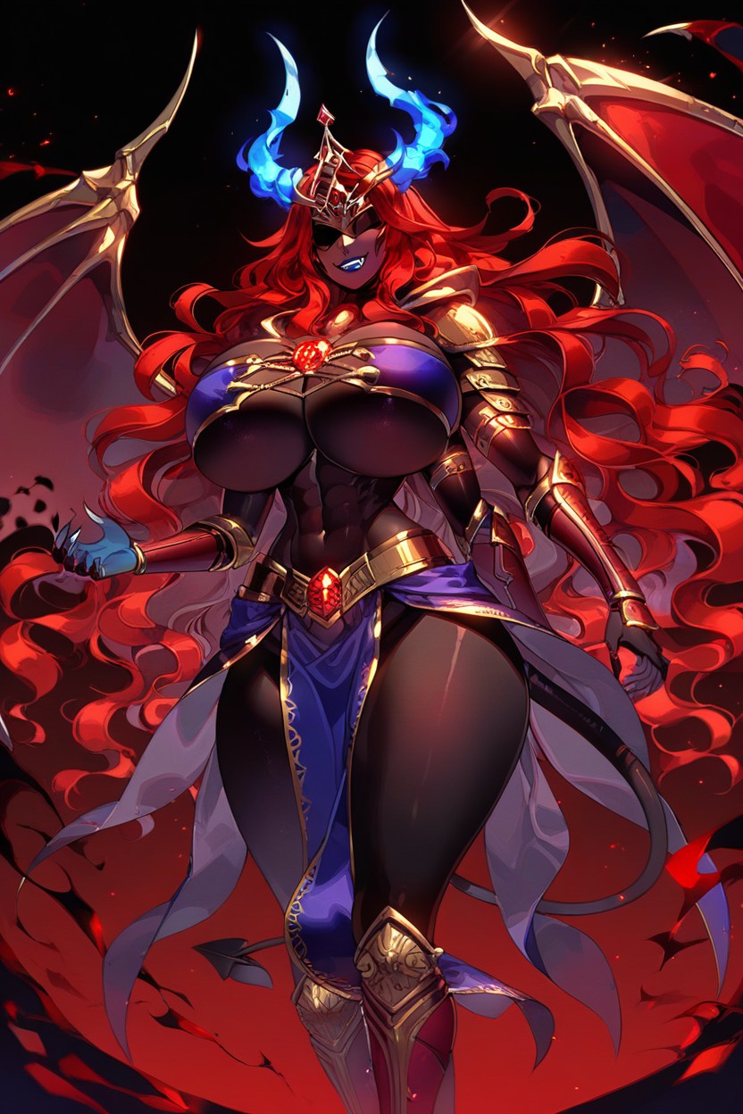 Hyper Breasts, Motto Haramase Honoo No Oppai Isekai Chou Ero Succubus Gakuen, Gold Belt With Long Black Waist Cloth Porno IA Ebony
