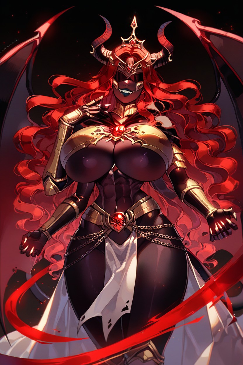 25+, Neon Red Hair, Motto Haramase Honoo No Oppai Isekai Chou Ero Succubus Gakuen Ebony AI Porn
