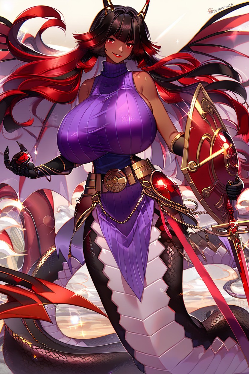Black Scale Seviper Tail, Motto Haramase Honoo No Oppai, Hyper Breasts Furry AI Porn