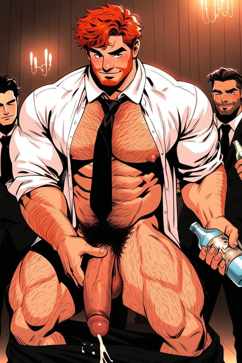 Drops Falling, Oversized Muscles, Wide Smile AI Gay Porn