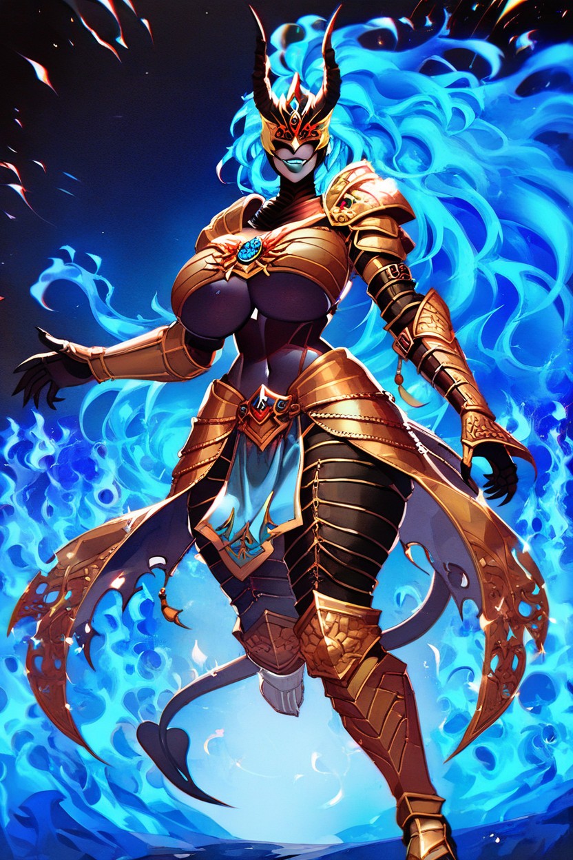 Aura From Ffxiv, Fiery Hair, Fiery Hands AI Porn