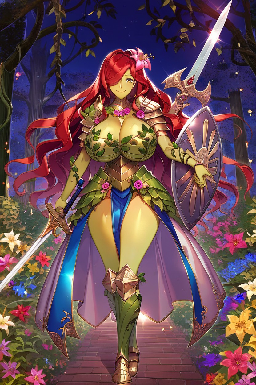 Armor On Hips, Forest Garden, Skin Made Of Vines Porno IA Latina