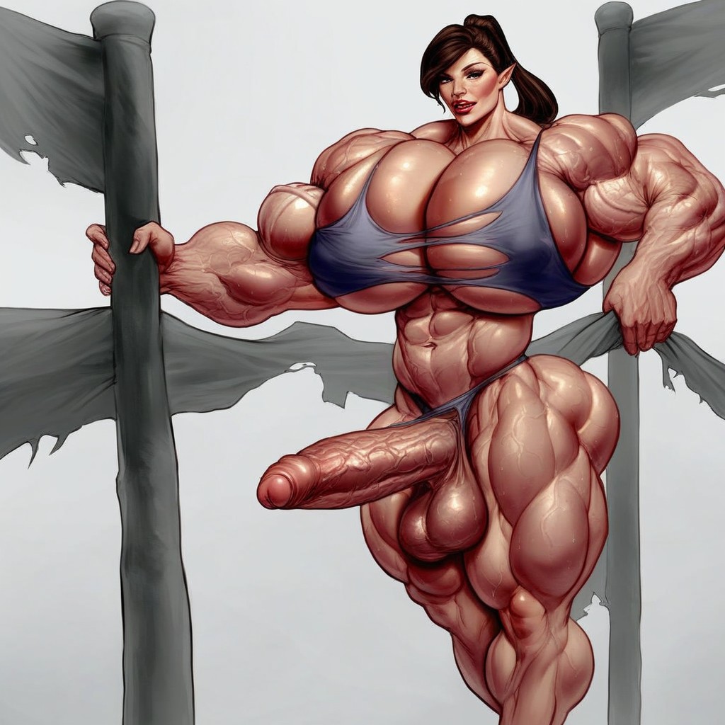 Visible Veins, Hyper Veiny Dick, Muscle Expansion Shemale AI Porn