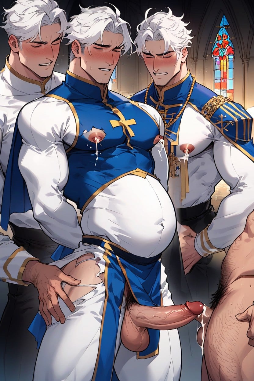 Gay, Male Priest, Nipple Sucking AI Gay Porn