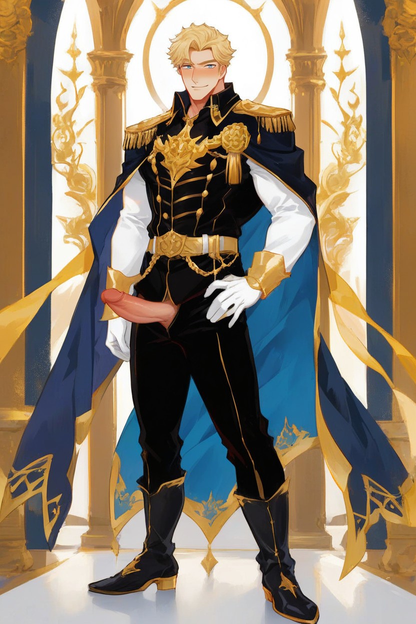 Wide Shoulders, Tall Height, Royal Cape AI Gay Porn