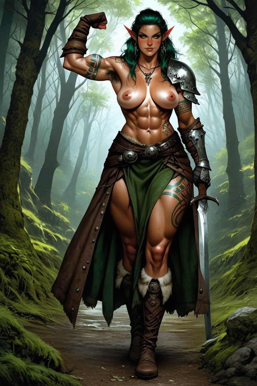 Elf Ears, Green Skin, Armpit Hair AI Porn