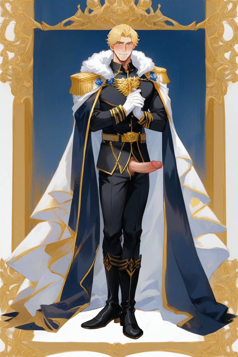 Royal Cape, Light Skin, Open Fly AI Gay Porn