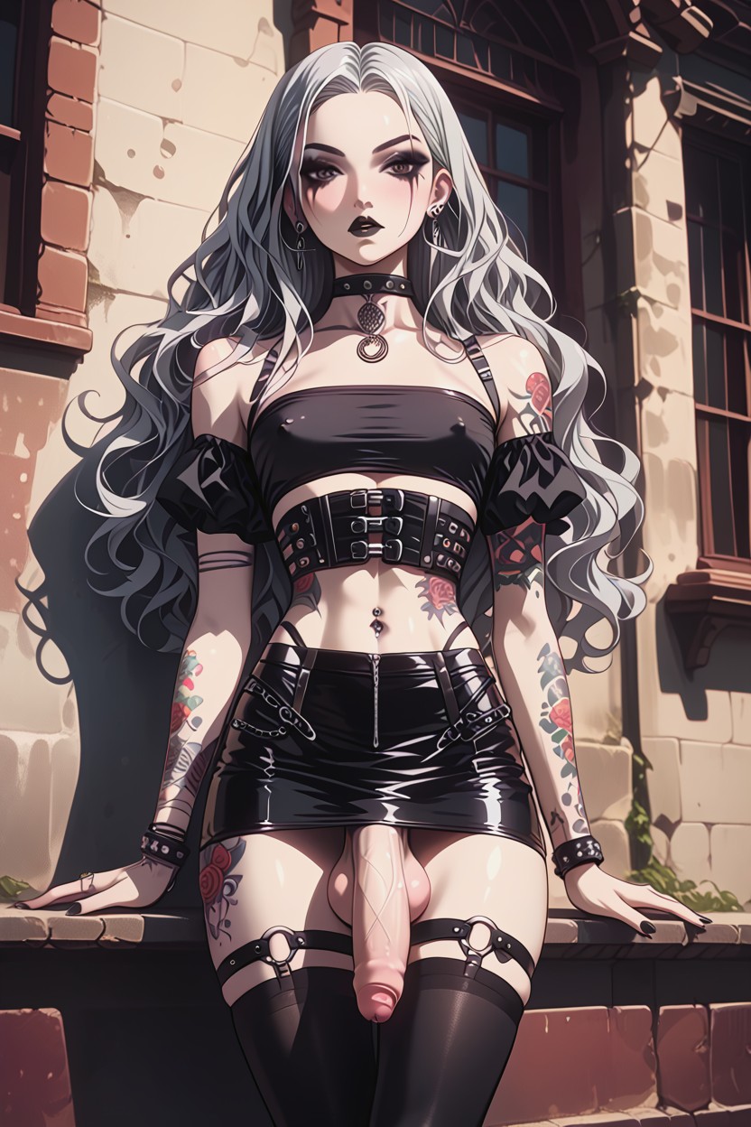 Long Hair, Earrings, Japanese Shemale AI Porn